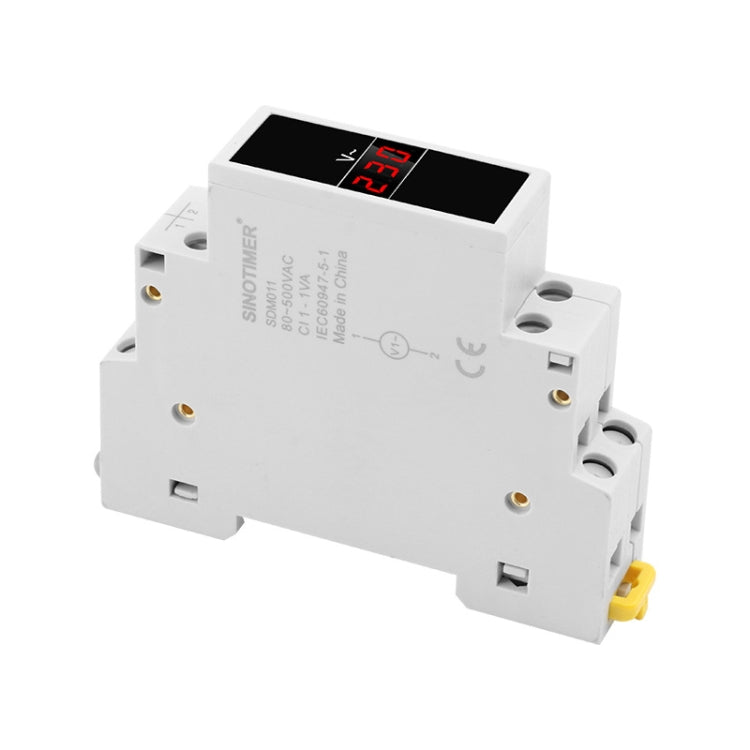 SINOTIMER SDM011 Modular Din Rail Type AC Single-Phase Digital Voltmeter Electronic Instrumentation by SINOTIMER