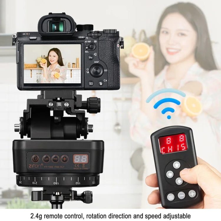 ZIFON YT-1000 Electric Gimbal 360 Degree Panoramic Remote Control Mobile Phone Shooting Dual Axis DSLR Camera Live Stabilizer(Standard) by ZIFON