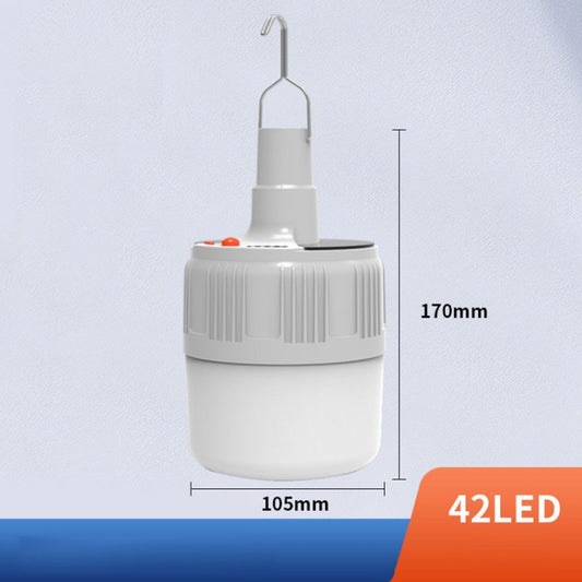Rechargeable LED Solar Bulb Light Waterproof Night Market Stall Energy Saving Lamp, Model: 42LED by buy2fix