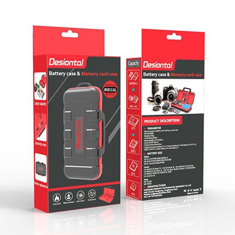 Desiontal LP-E6 Waterproof SD Card Holder Camera Battery Case(Black) by Desiontal