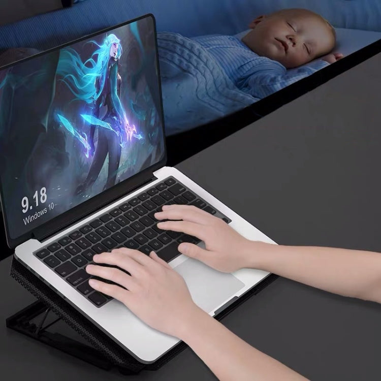 NUOXI S200C Laptop Silent Radiator Multi-level Adjustable Metal Bracket Base(White) by NUOXI