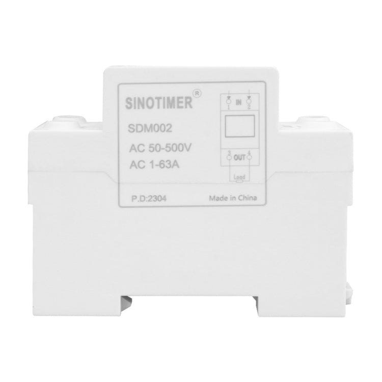 SINOTIMER SDM002 Household DIN Rail Single-Phase AC Dual Display Voltage And Current Meter(63A Build-In Intestinal Sensor) by SINOTIMER
