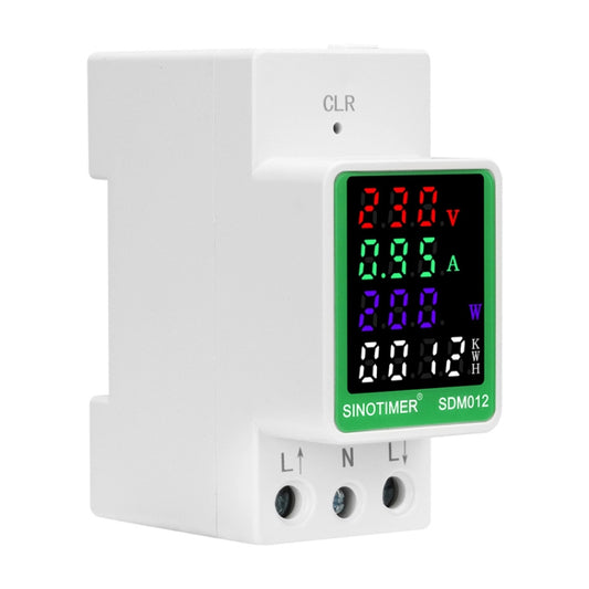SINOTIMER DIN Rail AC Digital Display Current Voltage Power Electricity Multi-Function Tester, Model: SDM012-1 by SINOTIMER