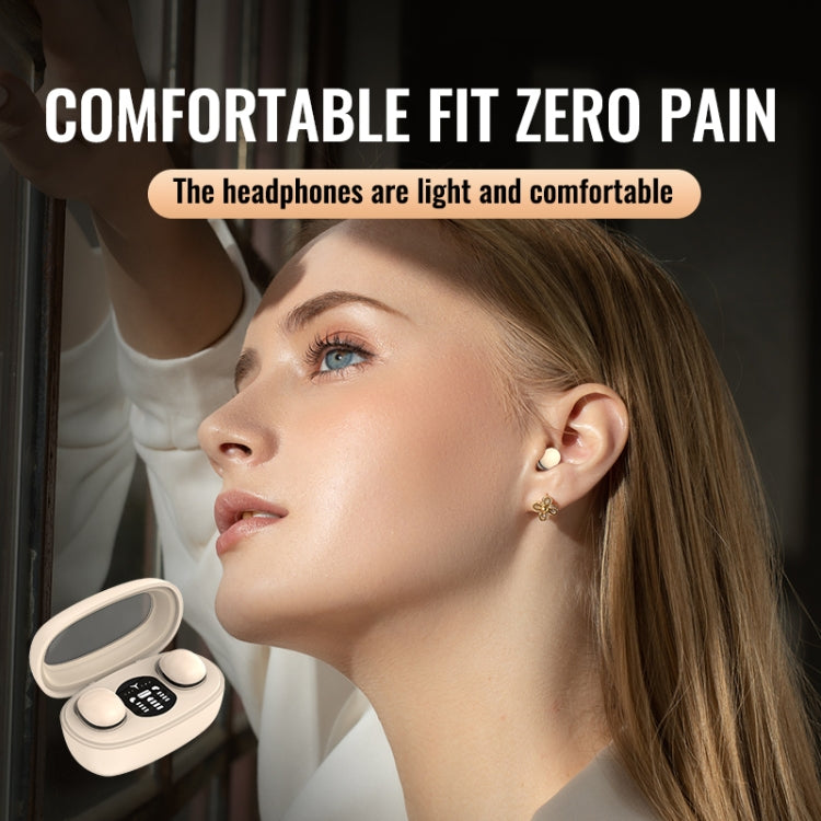 Mini TWS Bluetooth Earphones With Rectangular Bin Noise Reduction Long Life Sleep Wireless Music Earbuds(Black) by buy2fix