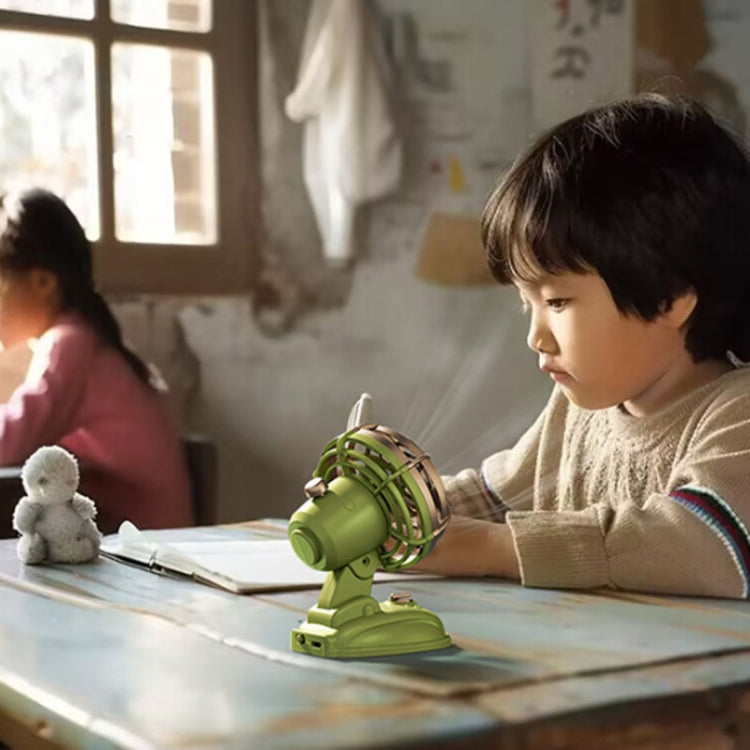 Mini Office Desktop Silent Electrical Fan Desktop Outdoor USB Retro Fan(Pink) by buy2fix