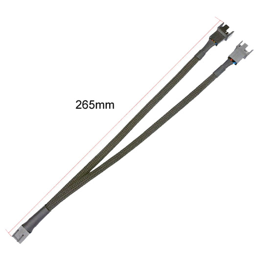 0.27m Computer PWM Temperature Control Cooling Fan Extension Cable Chassis HUB Connector(1 In 2) by buy2fix