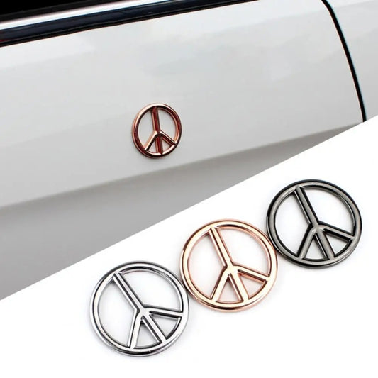 Car Anti-War Peace Sign Three-Dimensional Metal Stickers, Color: Gold by buy2fix