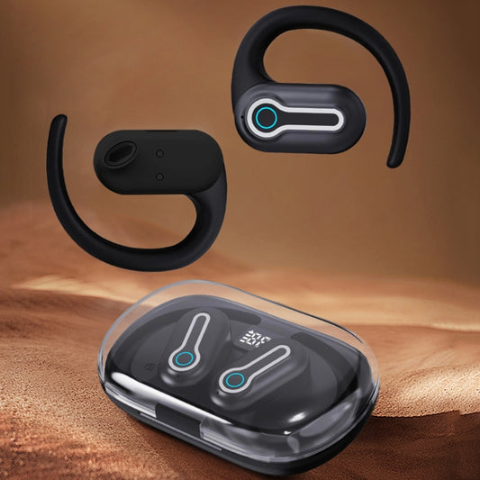 J31 OWS Hanging Ear Stereo Bluetooth Earphones With Digital Charging Compartment(White) by buy2fix
