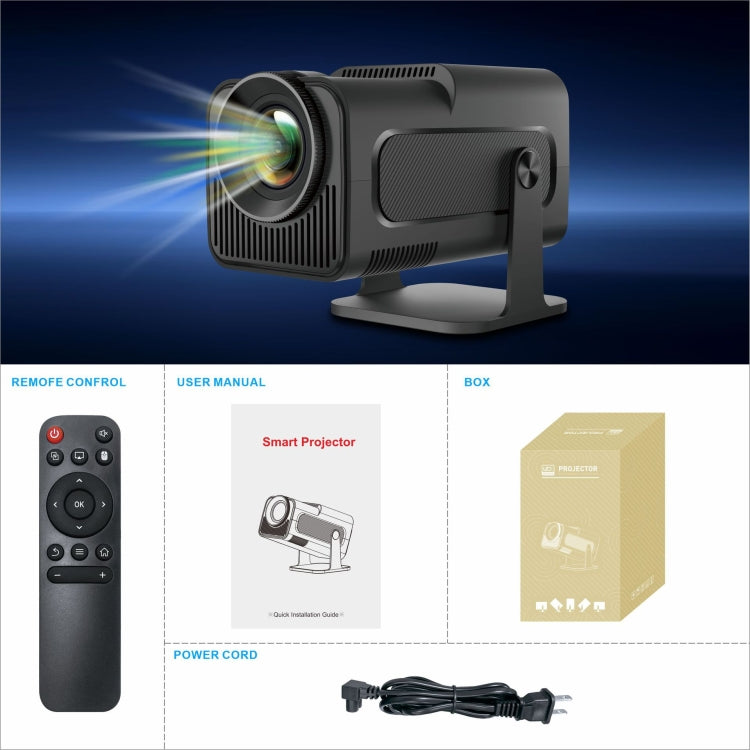 HY320 1080P 390ANSI 4K Android 11 Projector With Wifi 6 Bluetooth 5.0 Support Miracast / Airplay / DLNA AU Plug by buy2fix