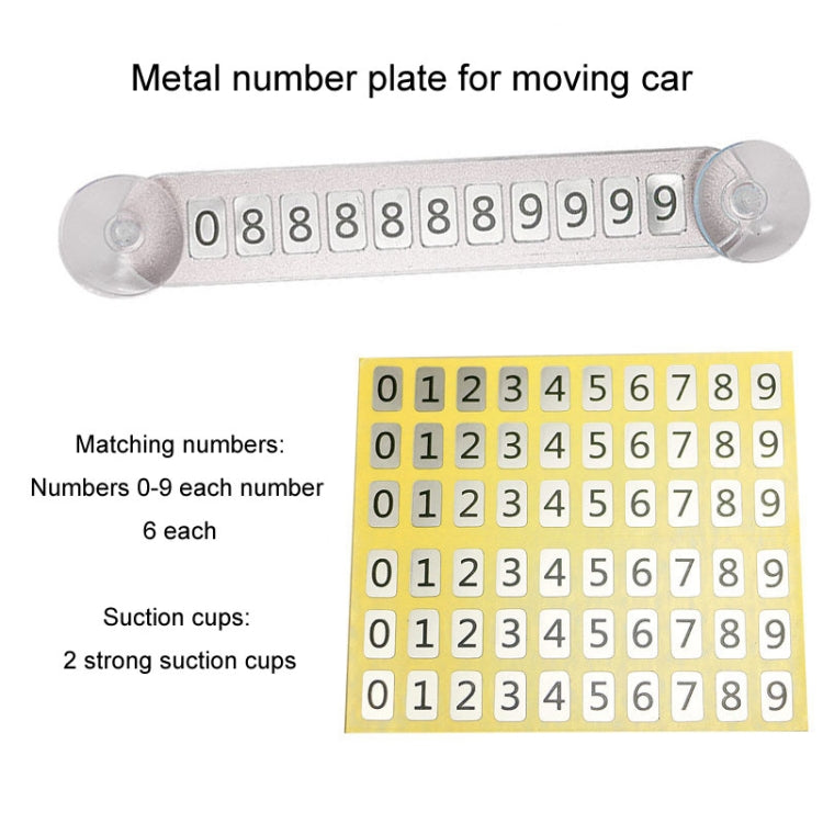 Parking Number Plate Aluminum Alloy Lightweight Simple Temporary Parking Plate(Grey) by buy2fix