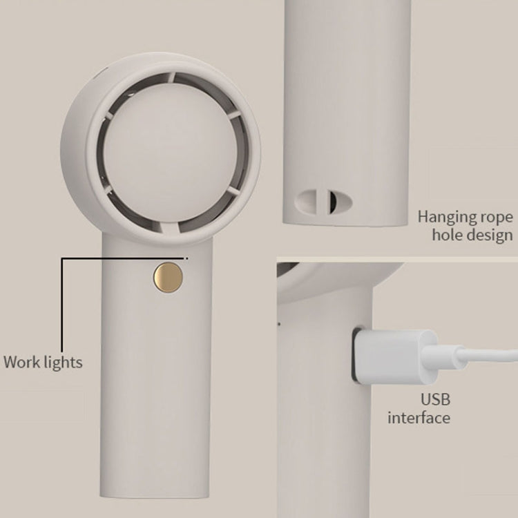 Mini Turbo Handheld Electrical Fan Portable USB Rechargeable Small Fan(Light Brown) by buy2fix