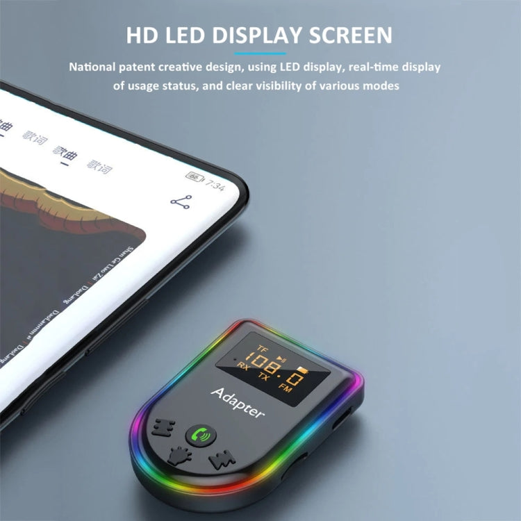 Q7 LED Digital Display Car Bluetooth Receiver HIFI Sound Quality Wireless Audio Adapter by buy2fix