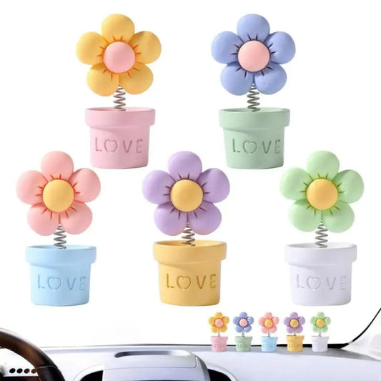 Simulated Small Flowerpot Car Center Console Decorative Ornaments(Random Color Delivery) by buy2fix