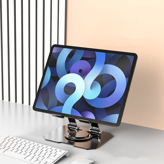 Metal Cooling Tablet Stand Rotatable Adjustable Base Support(Black) by buy2fix