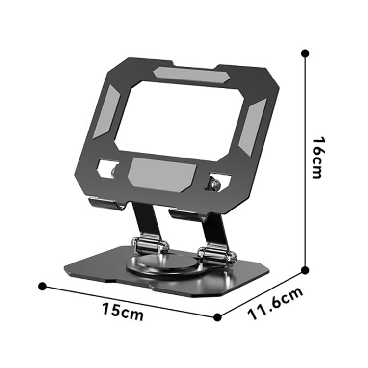 Metal Cooling Tablet Stand Rotatable Adjustable Base Support(Black) by buy2fix