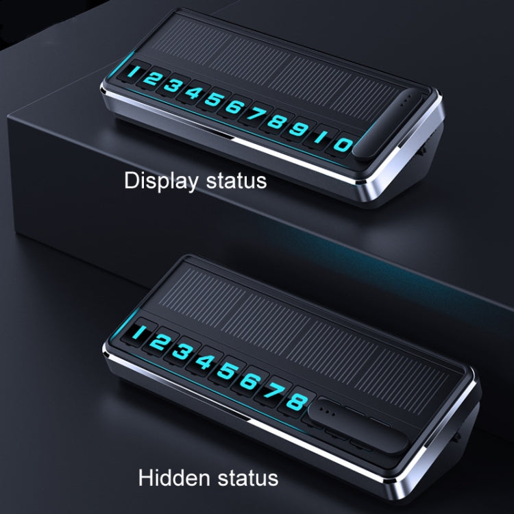 Car Temporary Parking License Plate Solar Rechargeable Luminous Parking Card(Black) by buy2fix