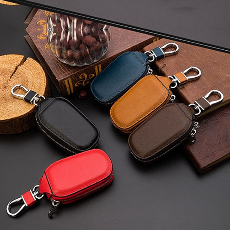 Leather Men Multifunctional Car Key Bag Large Capacity Universal Waist Hanging Key Storage Bag(Black) by buy2fix