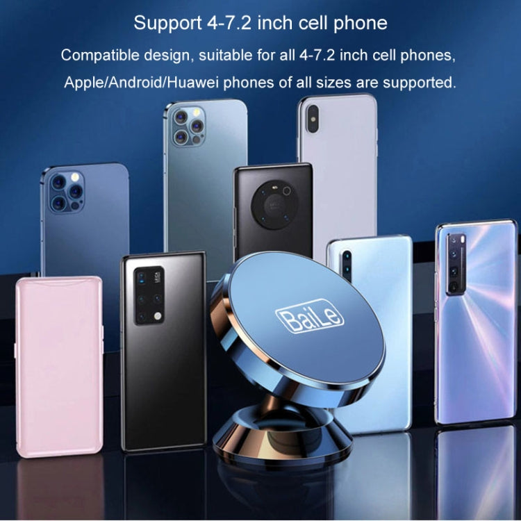 BaiLe Magnetic Car Phone Holder Universal Car Dashboard Fixed Navigation Bracket, Color: Buckle Silver by BaiLe