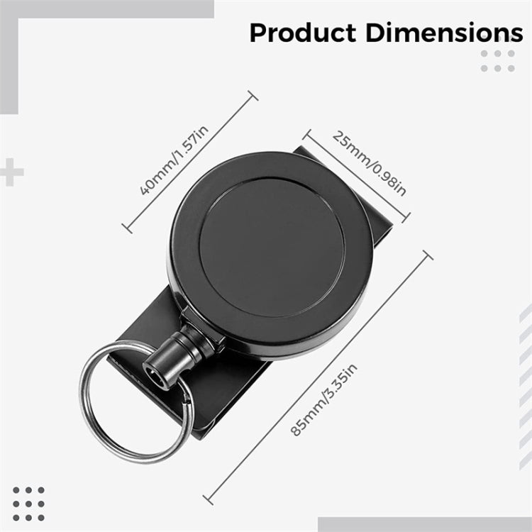 ABS Material 360 Degree Rotatable Heavy Duty Retractable Keychain with Belt Clip by buy2fix