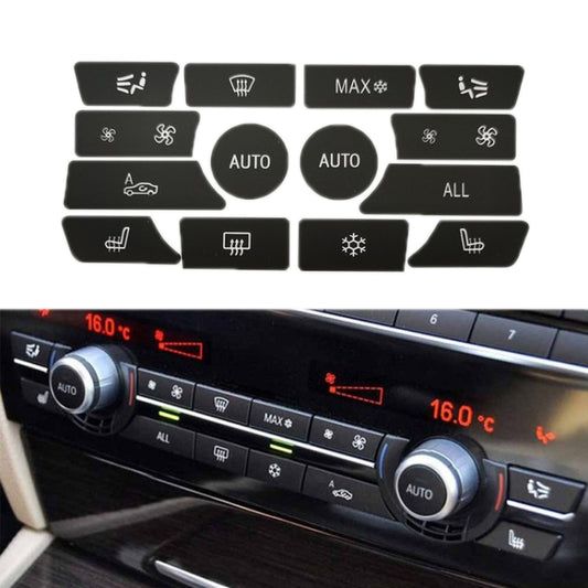 For BMW 5 Series/7 Series/X5/C6/F10/F01/F15 Air Conditioning Button Repair Sticker, Style: B 14pcs No OFF by buy2fix
