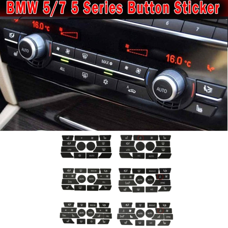 For BMW 5 Series/7 Series/X5/C6/F10/F01/F15 Air Conditioning Button Repair Sticker, Style: C 16pcs With OFF by buy2fix