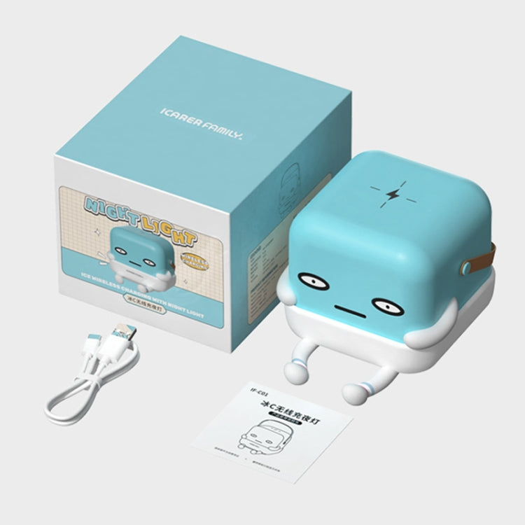 ICARER FAMILY IF-C01 Cartoon Adjustable Phone Holder Night Light With Wireless Charger(Ice Cubes) by ICARER FAMILY