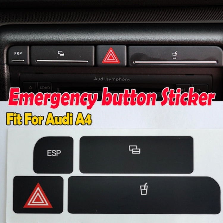For Audi A4 Emergency/Double Flash Button Cup Holder Button Repair Sticker, Left-Hand Drive Only(With Card Box) by buy2fix