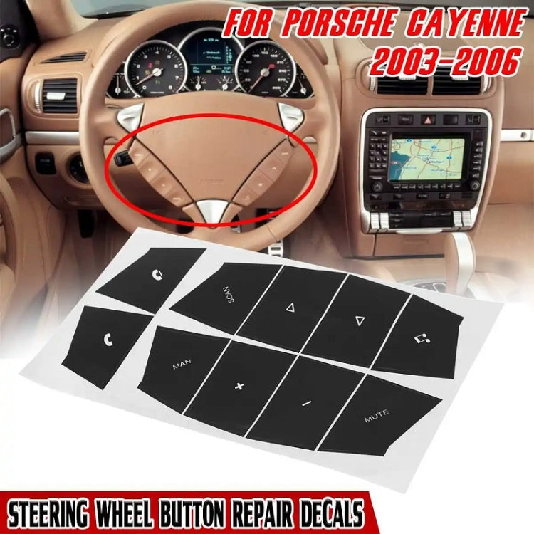For Porsche Cayenne 2003-2006 Car Steering Wheel Button Repair Stickers by buy2fix