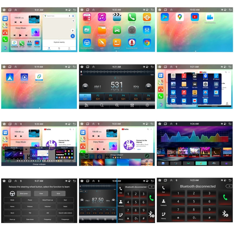 10.1 inch 6+128G Android Universal HD Large Screen Car Bluetooth Player Android GPS Navigation Integrated Machine(Standard) by buy2fix