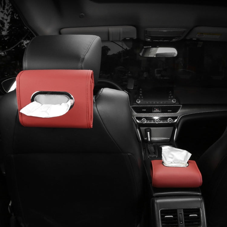 Auto Armrest Tissue Box Car Seat Back Hanging Napkin Pack Cover(Gray) by buy2fix