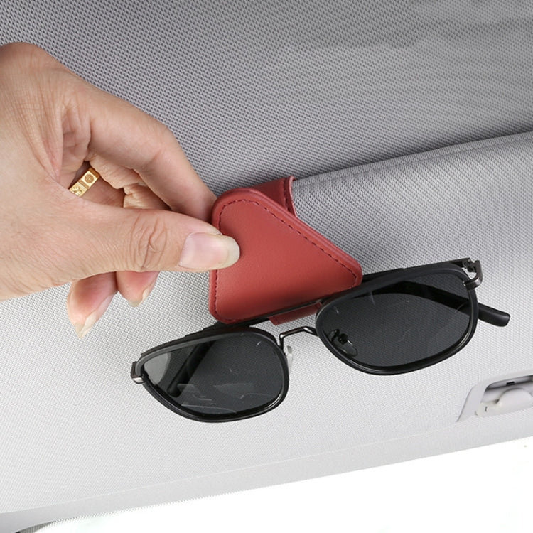 Car Eyeglasses Storage Clip Automobile Sun Visor Sunglasses Carrying Holder(Red) by buy2fix