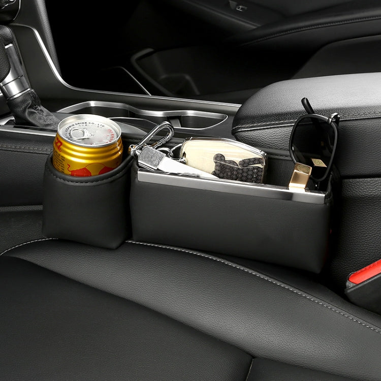 Automotive Seat Clamp Seam Organizer Car Decoration Storage Bag Water Cup Model, Style: Main Driver Saddle Brown by buy2fix