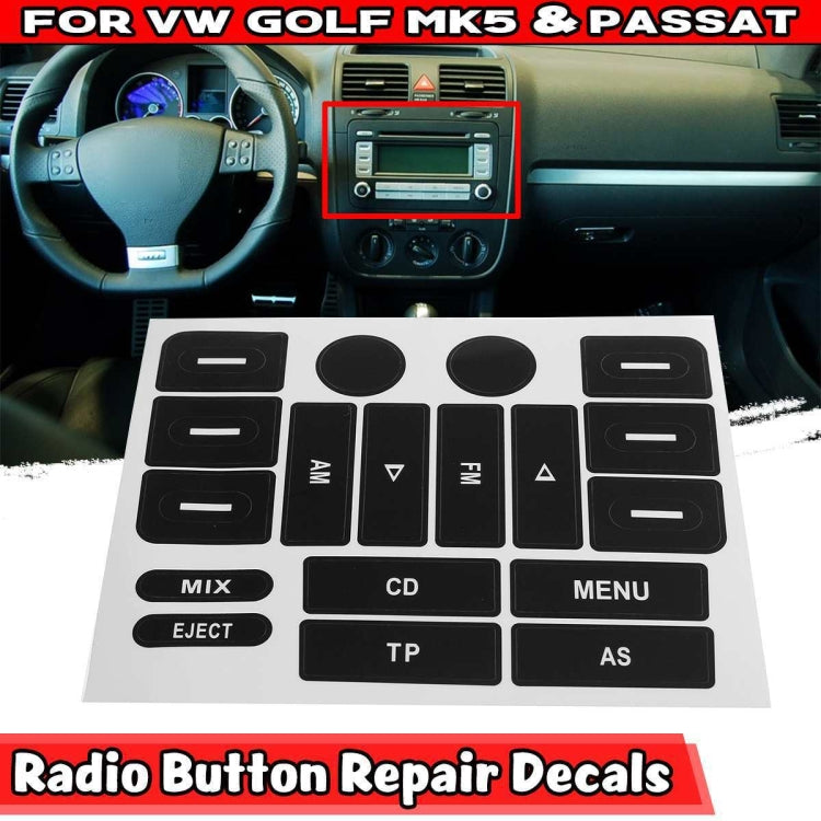 For Volkswagen Golf MK5/Passat RADIO Button Repair Sticker by buy2fix