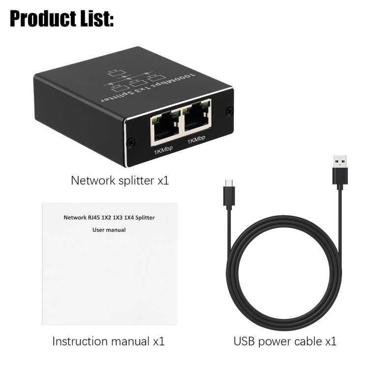 1 To 3 Gigabit Network Splitter Network Sharer RJ45 Network Cable Splitter by buy2fix