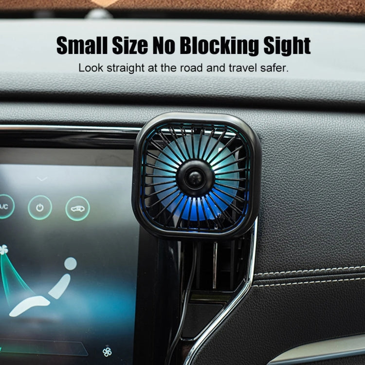 F11 Car USB Colorful Gradient Light Cooling Fan Automotive Interior, Color: Khaki by buy2fix