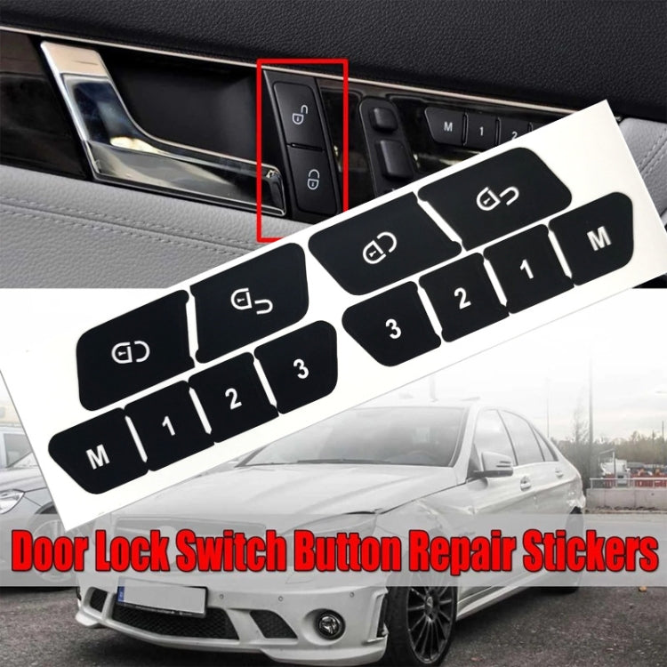 For Mercedes Benz W204/C300 2007-2014 Inner Door Switch Button Repair Sticker(Style 2) by buy2fix