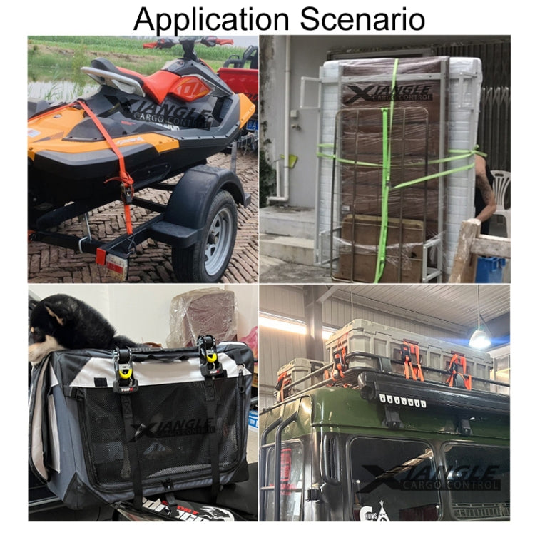 Motorcycle Ratchet Tensioner Cargo Bundling And Luggage Fixing Straps, Specification: Black 2m by buy2fix