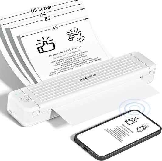 Phomemo P831 Bluetooth Portable Thermal Transfer Printer Support A4 / Letter / A5 / B5 Plain Paper Printing(Black) by Phomemo