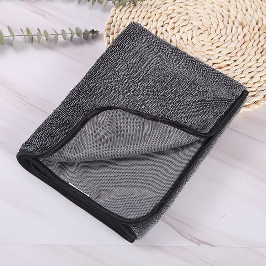 30x40cm Thickened Twisted Braid Cloth Absorbent Car Cleaning Towel(Dark Gray 1pcs) by buy2fix