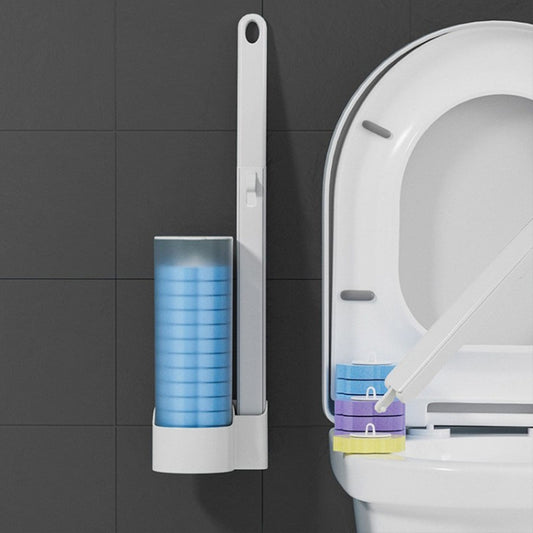 With 6pcs Lemon Scent Brush Heads Disposable Toilet Brush Dissolving Replacement Brush Toilet Cleaning Set by buy2fix