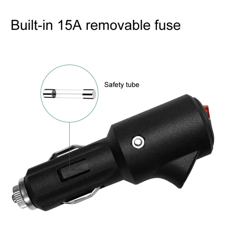 15A Car LED Indicator Light With Switch Cigarette Lighter Plug(Assembled) by buy2fix