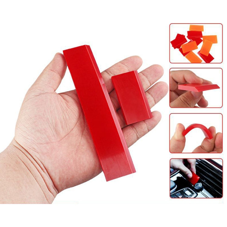 4pcs Car Cleaning Glass Water Film Soft Rubber Scraper, Color: Long Orange by buy2fix