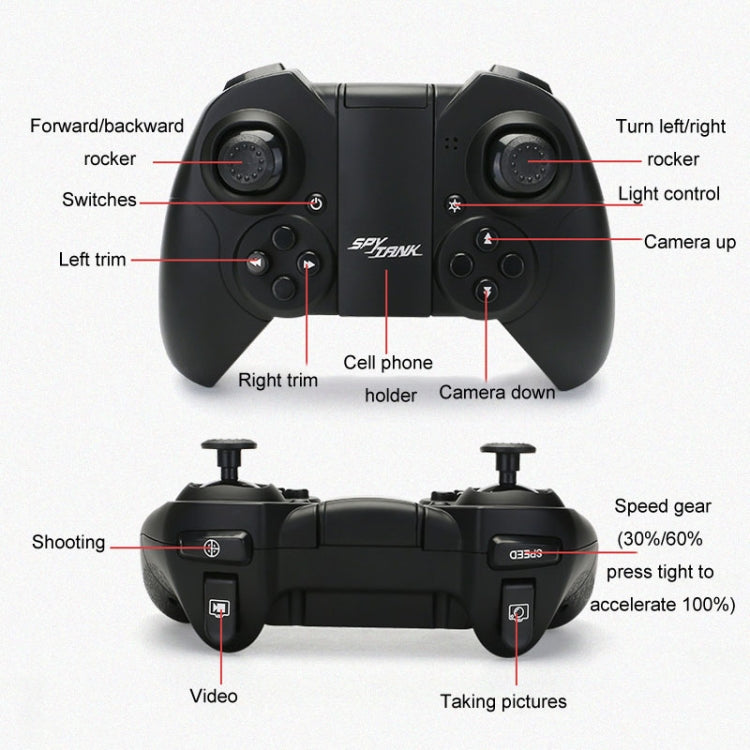 Tank Car Toys 720P HD Camera RC Car With Real-time Surveillance With Remote Controller(Blue) by buy2fix