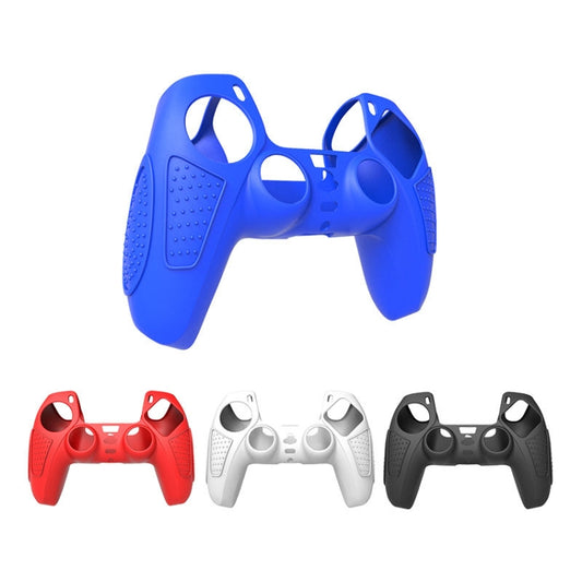 For PS5 Gamepad Silicone Protective Case Anti-Skid Soft Silicone Cover, Color: White+2 Hats by buy2fix