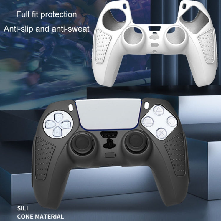 For PS5 Gamepad Silicone Protective Case Anti-Skid Soft Silicone Cover, Color: White+8 Hats by buy2fix