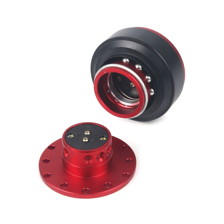 Steering Wheel With Locking Quick Release Booster Pad(Red) by buy2fix