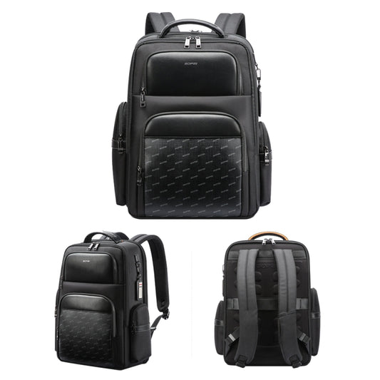 Bopai 61-91911 Large Capacity Business Waterproof Laptop Backpack With USB+Type-C Port(Black) by Bopai