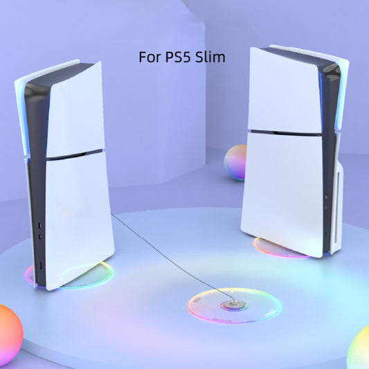 For PS5 Slim iplay HBP-575 Simple Storage Base Light Version RGB Colorful Vertical Storage Bracket(Transparent) by iplay