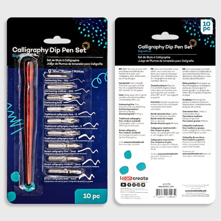 9 Calligraphy Nibs+ Dip Pen Set For Cartoon Sketching Art Drawing by buy2fix