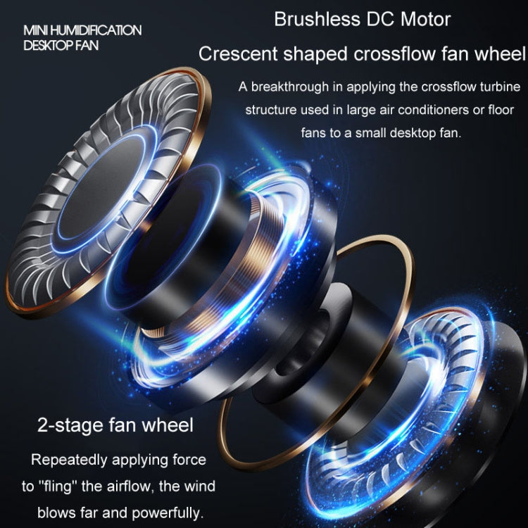 USB Charging Cooler Air Conditioning Fan Desktop Cooling Fan Swing Humidifier(Beige) by buy2fix